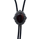 Bolo Tie - Vintage Silver Nature Red Tiger Eye Stone Magic Mirror Bolo Tie 