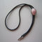 Bolo Tie Vintage Silver Nature Lotus Rose Quartz Stone Oval