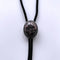 Bolo Tie Vintage Silver Nature Rhodonite Stone Oval  With Fiber Rope