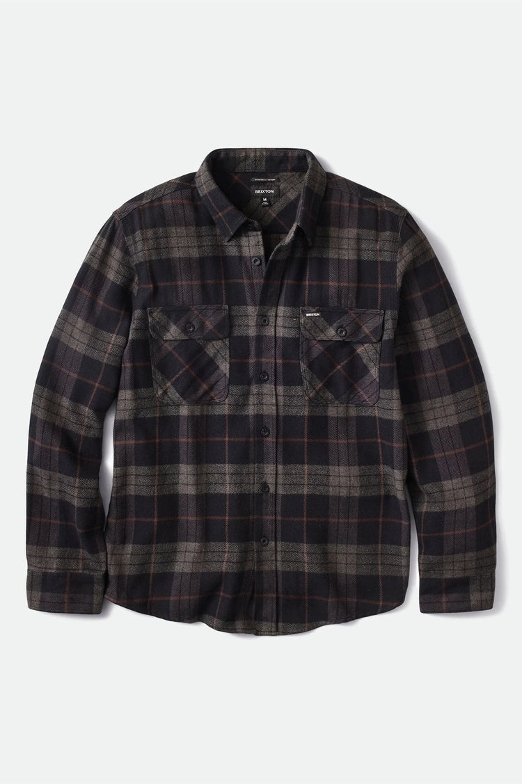 Brixton Bowery Flannel Black Charcoal