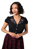 Hell Bunny Winnie Blouse Black
