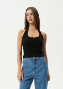 Afends Basis Rib Halter Black