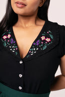 Hell Bunny Winnie Blouse Black