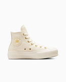Converse CTAS Lift Hi Egret Gold Luxe Leather