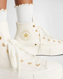 Converse CTAS Lift Hi Egret Gold Luxe Leather