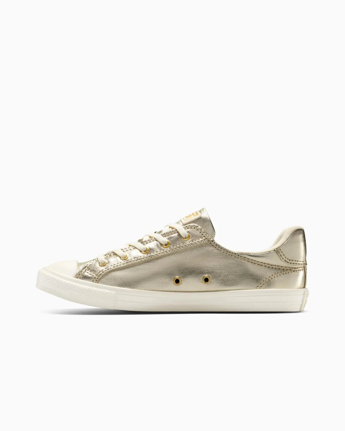 Gold sneaker on a white background