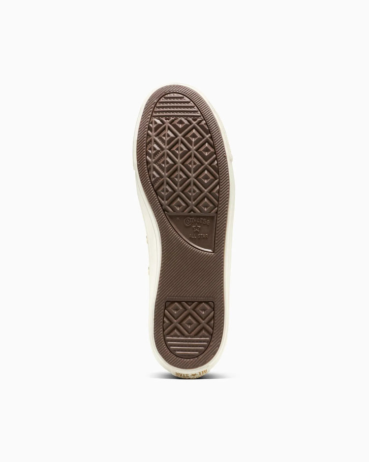 Brown sole of a shoe on a white background