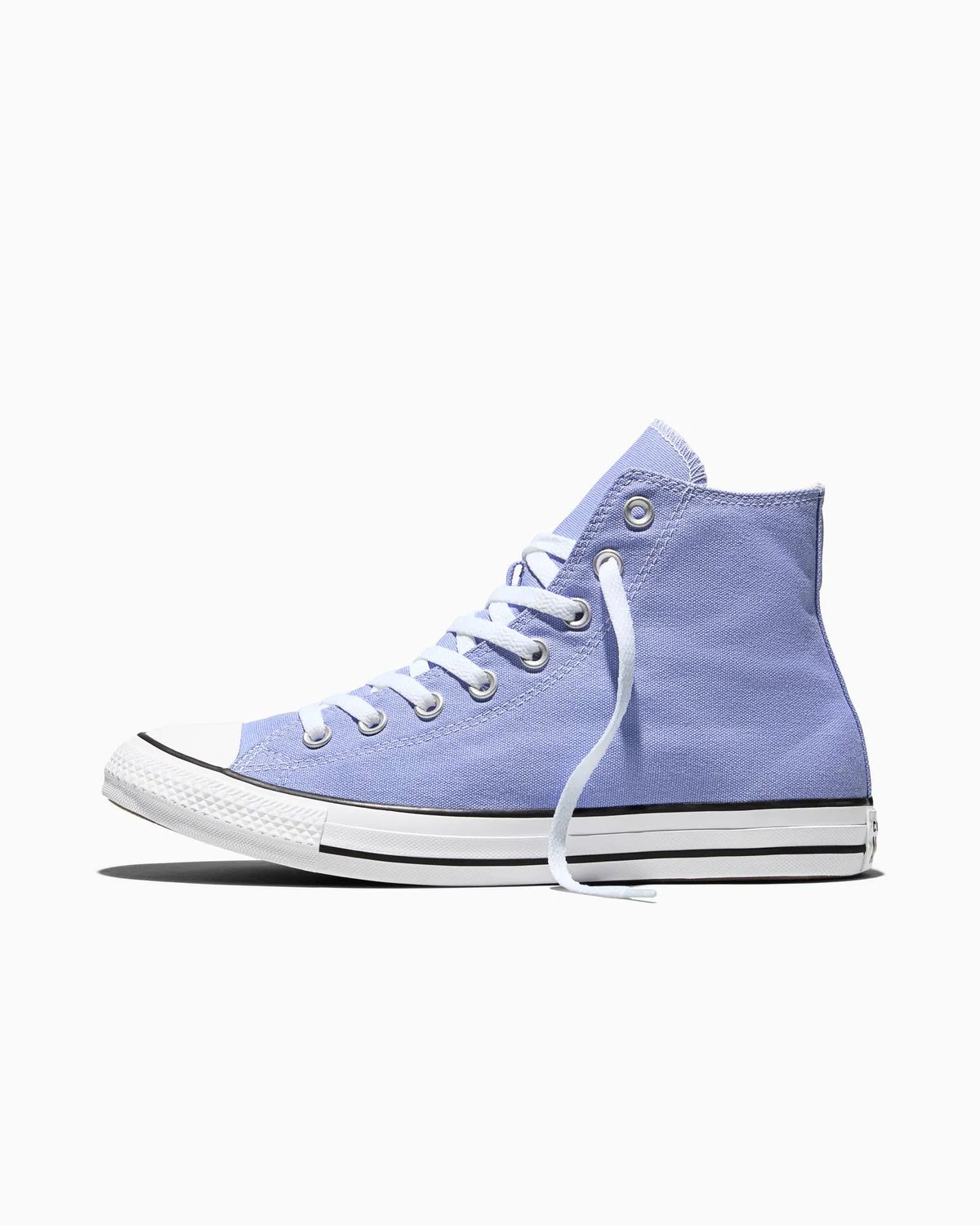 Light blue high-top Converse sneaker on a white background