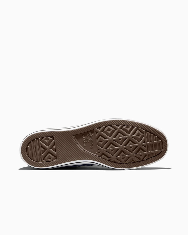Brown Converse shoe sole on a white background
