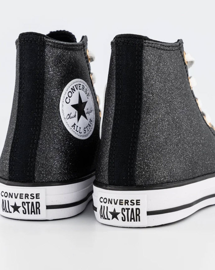 Converse Hi Black Glitter White Copper A04182C