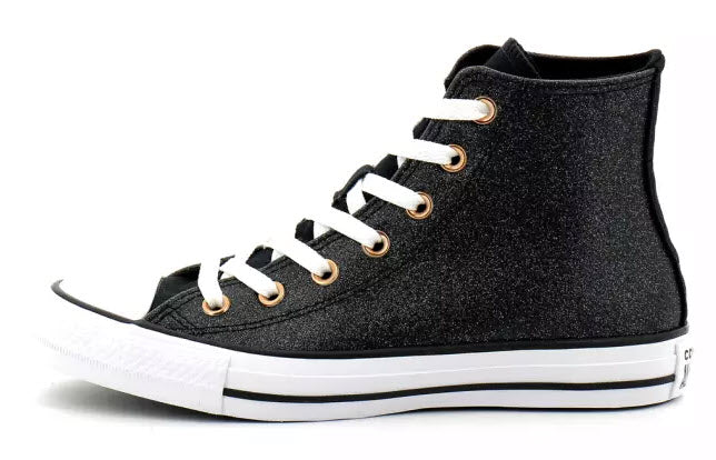 Converse Hi Black Glitter White Copper A04182C