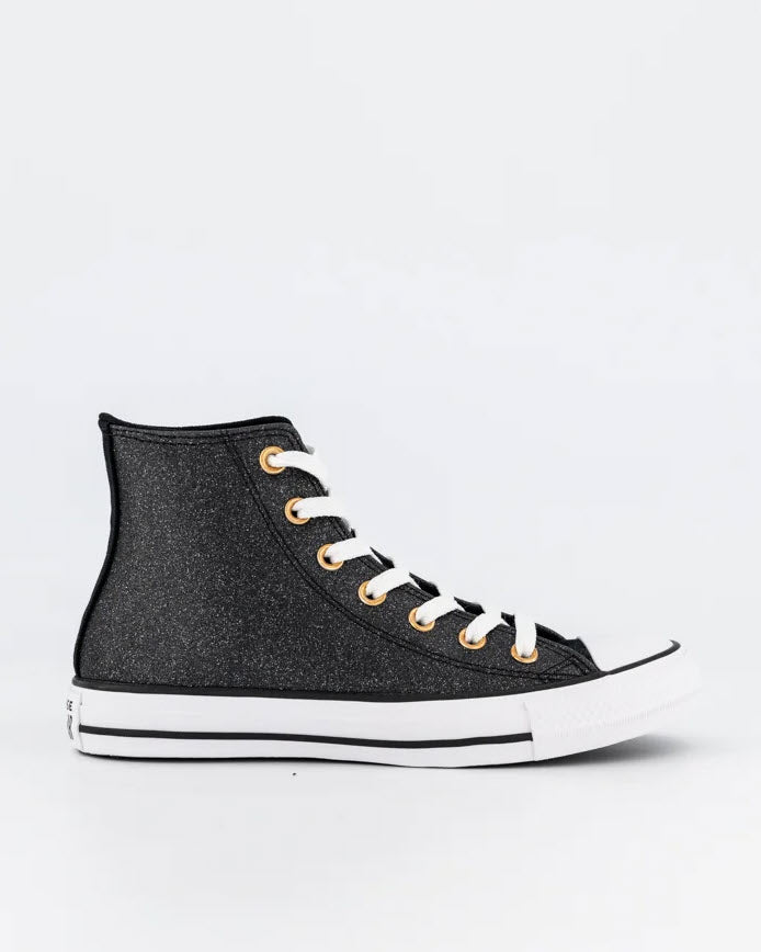 Converse Hi Black Glitter White Copper A04182C