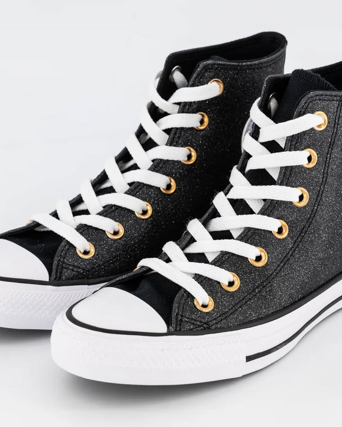 Converse Hi Black Glitter White Copper A04182C