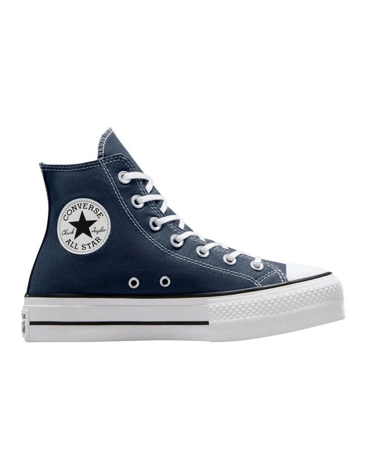 Navy blue Converse All Star high-top sneaker on a white background