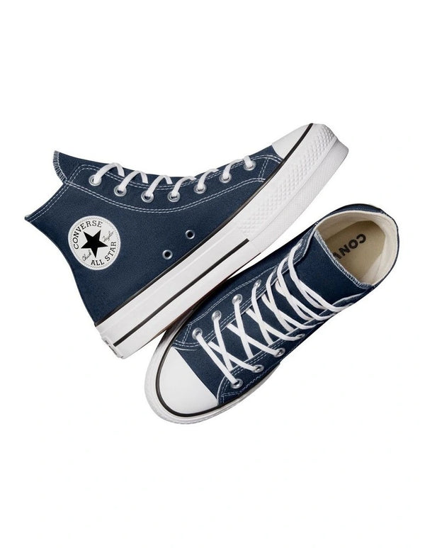 Navy blue Converse All Star high-top sneakers on a white background