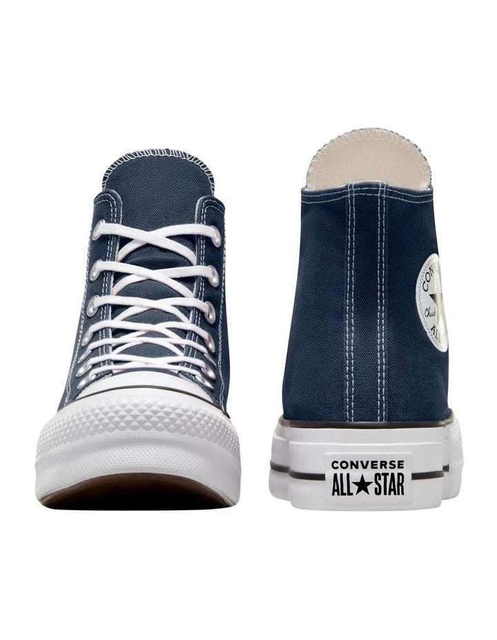 Navy blue Converse All Star high-top sneakers on a white background