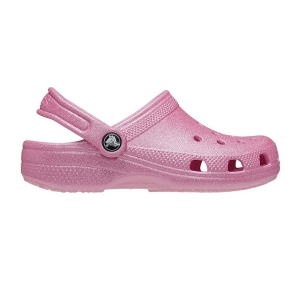 Crocs Youth Classic Clog Glitter Pink Tweed Rose