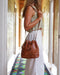 Beholder Lila Saddle Tan Leather Bucket bag