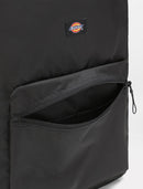 Black backpack with a visible Dickies logo on a white background