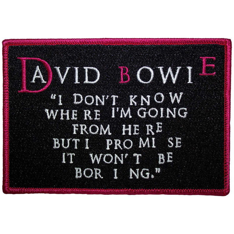 David Bowie I Don't Know Where I'm Going Woven Patch