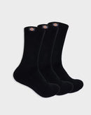 Dickies Classic Label 3pk Crew Socks Black