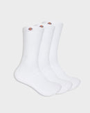 Dickies Classic Label 3pk Crew Socks White