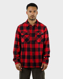 Dickies Sacramento Regular Fit Button Down LS Shirt Red Black