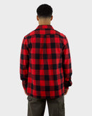 Dickies Sacramento Regular Fit Button Down LS Shirt Red Black