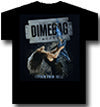 Black t-shirt with a graphic design of a wolf and text on a black background