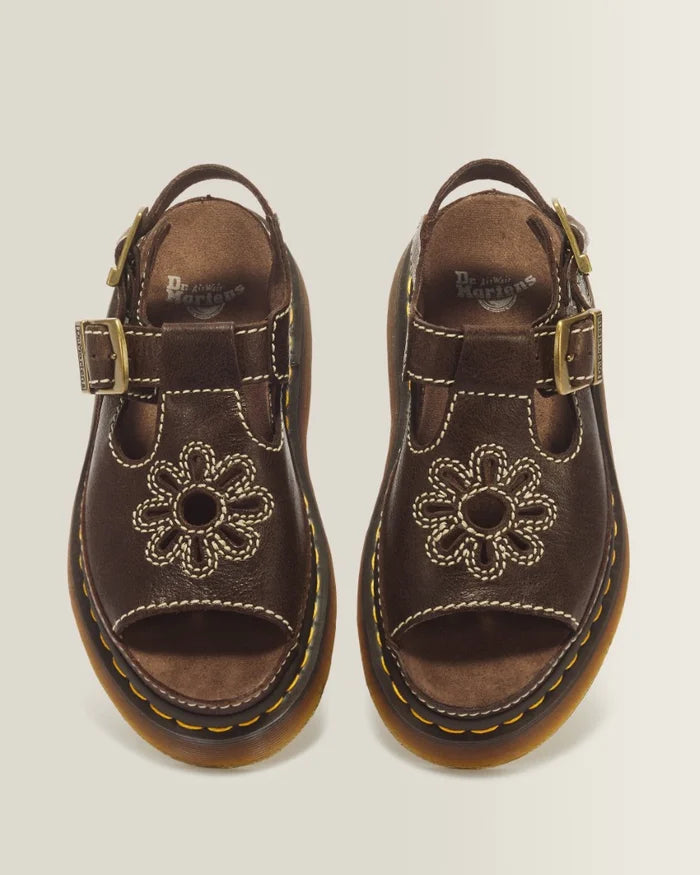 Dr Martens Dunnet Flower Kelp Brown AR Rogue Leather 40526200