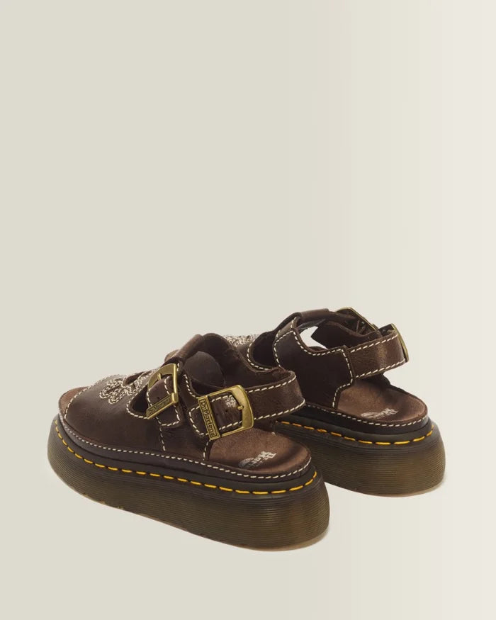 Dr Martens Dunnet Flower Kelp Brown AR Rogue Leather 40526200