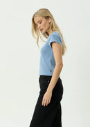 Afends Romantics Baby Tee Slate Blue