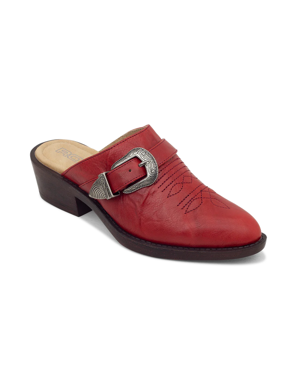 Roc Alamo Red Leather Mule