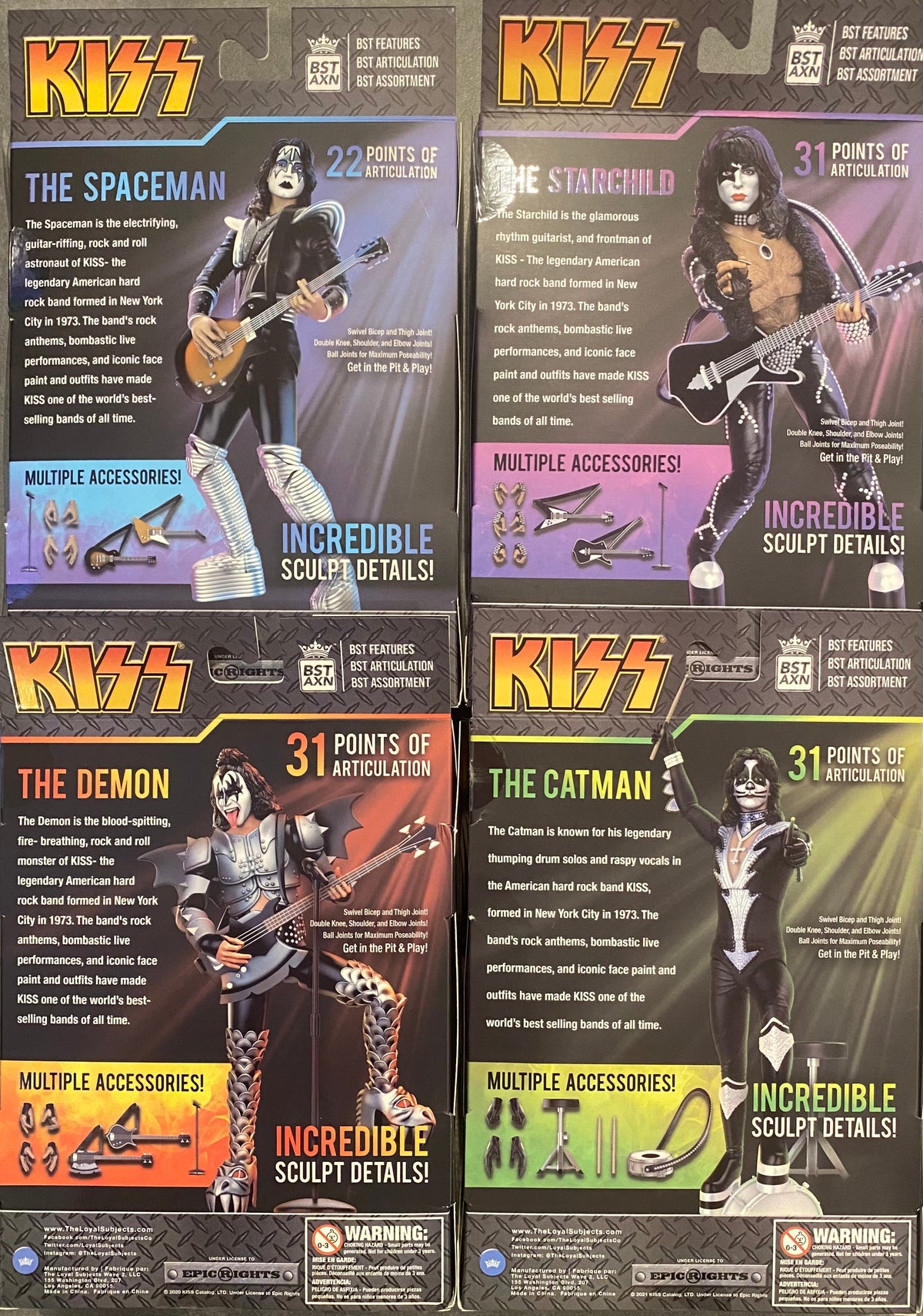 Kiss - The Demon -The Catman -The Spaceman -The Starchild Figures..