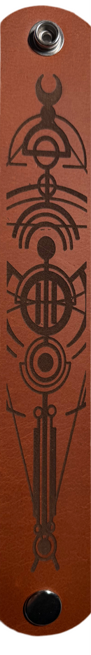  leather Wristband with engraved symbols