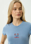 Afends Romantics Baby Tee Slate Blue