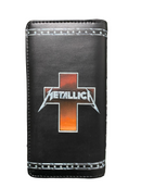 Black wallet with Metallica logo on a white background
