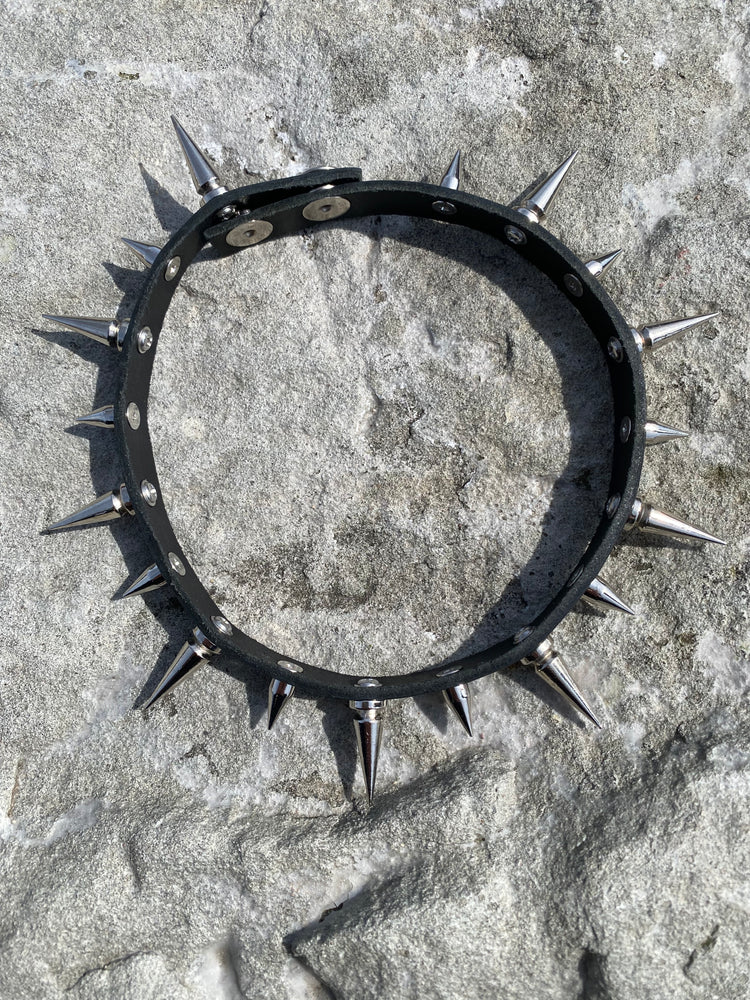 Famous Rock Shop Spike Studded Leather Choker 002