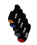 Set of black socks with 'GLOBE' branding on a white background