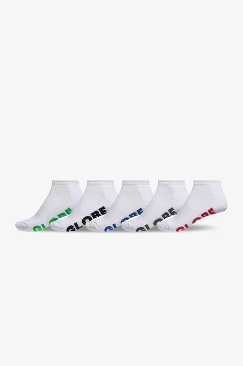 Globe Stealth Ankle Sock 5 Pack White Size 7-11