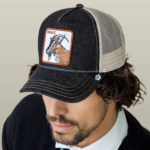 Goorin Trucker Hat The Goat Dark Denim