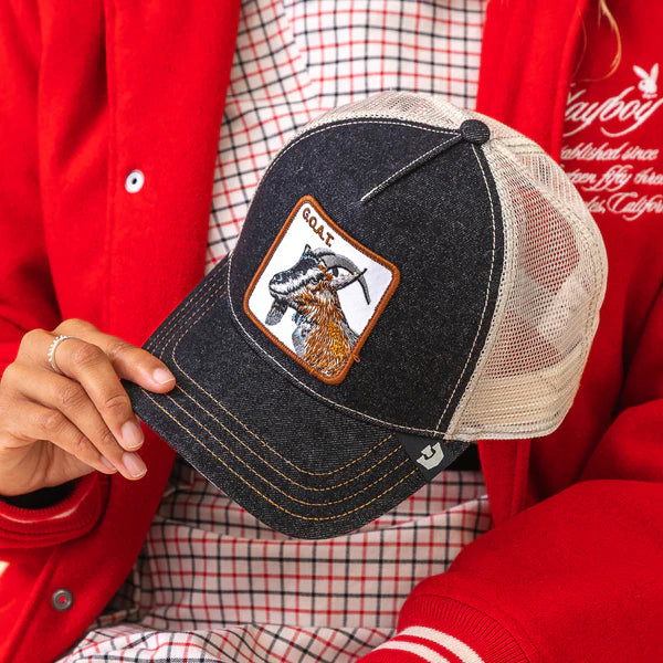 Goorin Trucker Hat The Goat Dark Denim