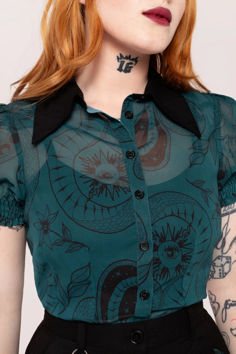 Hot Property Venom Blouse Dark Green