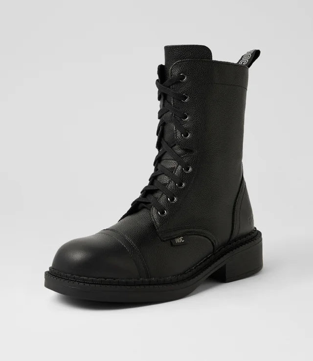 Roc Huron Black Grain Leather Boots