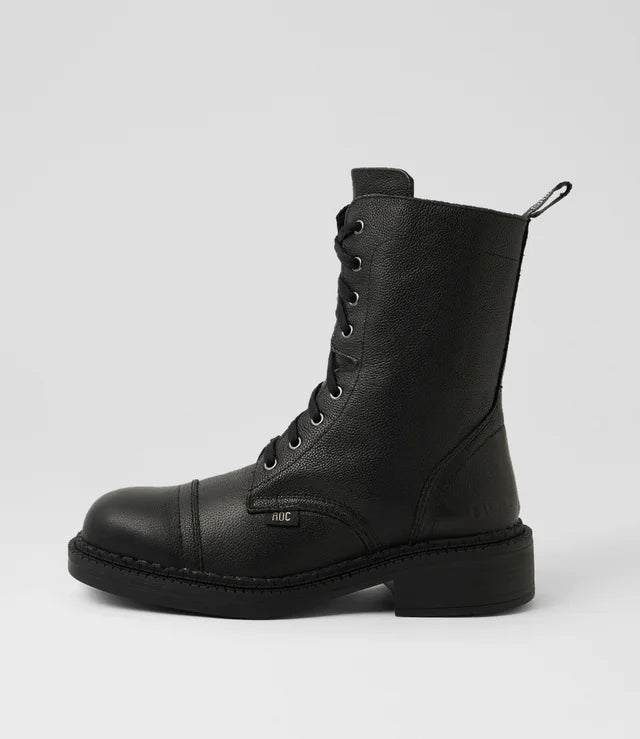 Roc Huron Black Grain Leather Boots