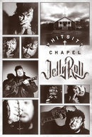 Collage of a band performing with text overlay 'Whitsit Chapel Jelly Roll' in black and white.