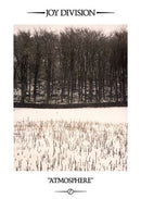 Album cover of 'Atmosphere' by Joy Division featuring a landscape with trees and water.