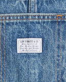vintage-style blue denim shortalls 