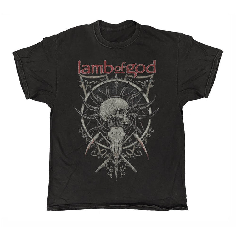 Lamb of God Skull Kopia Black Vintage Unisex T-shirt