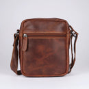 Leather Mini-Messenger Bag. Premium Compact Crossbody Travel Organizer